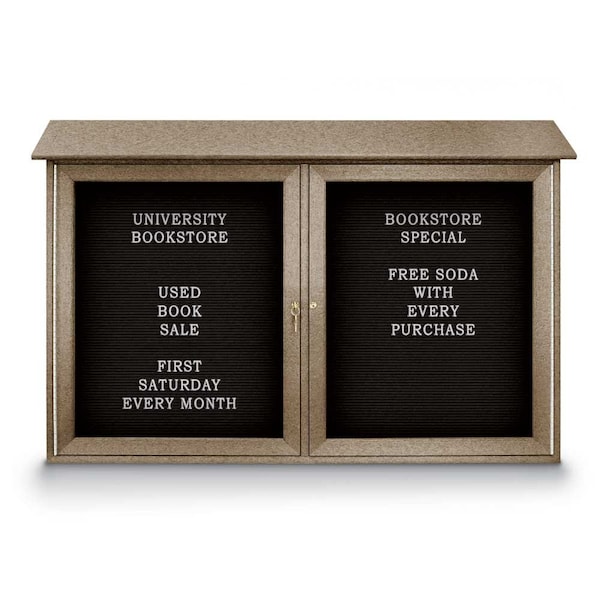 Indoor Enclosed Combo Board, 48"x36", Bronze Frame/White Porc & Cork